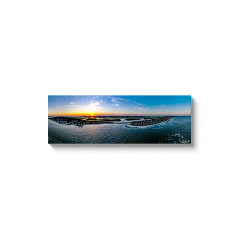 Sun Setting on Isle of the Palms & Sullivans Island Panoramic Canvas